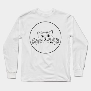 Cute kitten with little heart Long Sleeve T-Shirt